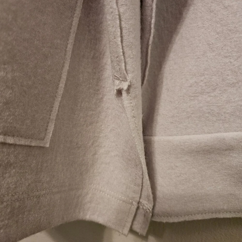 Eileen Fisher Boiled Wool Jersey Mandarin Collar Shirt Jacket, in Chalk, Sz 1X - Picture 8 of 12